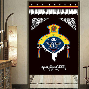 Tibetan-style Door Curtain for Ethnic Homestay Decoration Hanging Curtain Tibetan Cloth Curtain Babao Picture Living Room Partition Curtain Bedroom Hanging Curtain Tibetan Opera