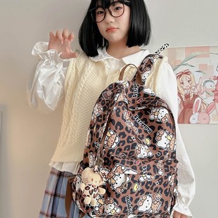 Ins Style New Student Large Capacity Simple Korean Style Backpack Men's Maillard Flying Kitty Schoolbag All-match Backpack