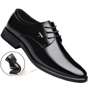 Dragonfly Brand Spring & Fall Men's Genuine Leather Business Formal Leather Shoes Pointed Toe Breathable Casual British Style Groom's Wedding Shoes