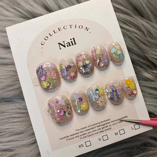 Hand-Wearing Armor Spring Sweet and Simple Small Floral Petal Hand-Wearing Phototherapy Armor Nail Patch