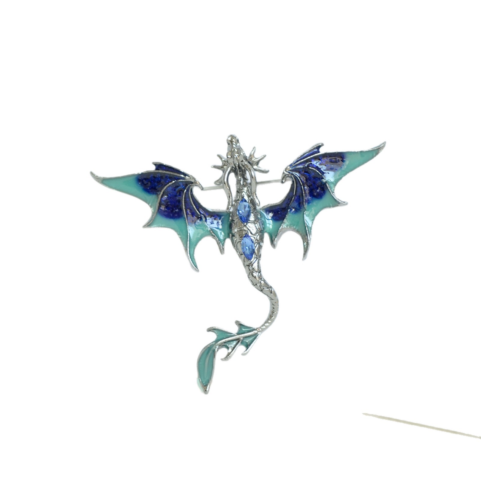 New Enamel Dragon Brooch European and American Fashion Diamond Animal Brooch Cross-Border Hot Selling Corsage Versatile Diamond Accessories for Women