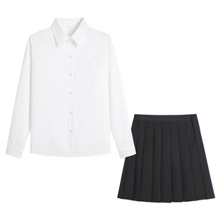 White Shirt Women's Summer Short-sleeved JK Uniform Inner Shirt College Style Class Clothes Senior high school Students Graduation School Uniform suit