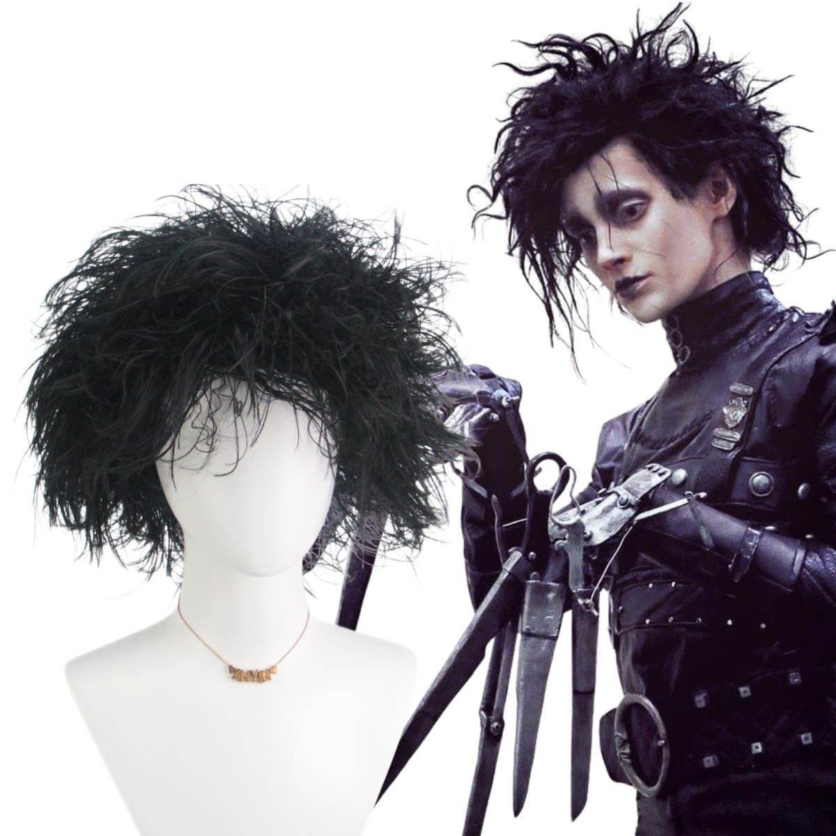 Movie Character Cosplay Wig Edward Scissorhands Black Men's Fluffy Party Wig European and American Popular Style