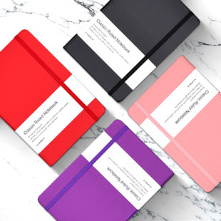 A5 Business Hard-Surface Notebook with Waistband, Customized Logo Elastic Strap Notepad Diary Wholesale Supply