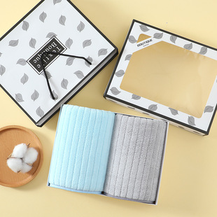 Factory wholesale high density coral fleece towel gift box wash towel plain color simple lint does not fade water absorption