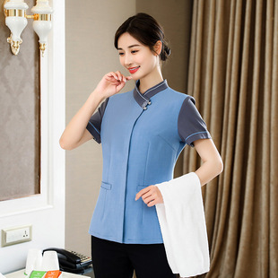 Hotel Cleaning Work Clothes Short Sleeve Summer Clothes Women's Suit Property Floor Hotel Room Cleaner Auntie AP Uniform
