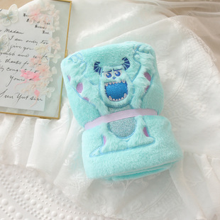 Cartoon Blanket Office Nap Air Conditioning Blanket Leg Cover Summer Season Thin Roll Blanket Student Lunch Break Coral Fleece