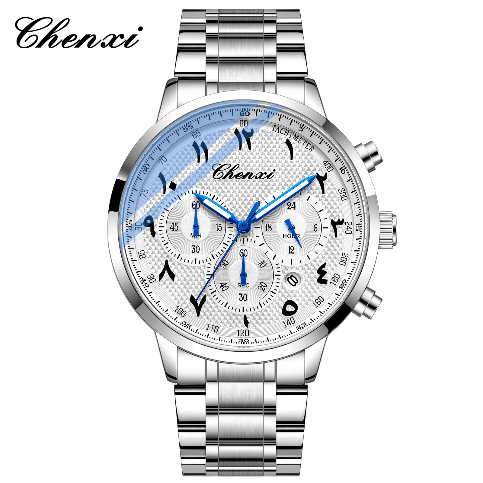 Dawn Multifunctional Men's Watch Real Three-Eye Six-Pin Calendar Chronograph Steel Belt Live Cross-Border Manufacturer Quartz Watch