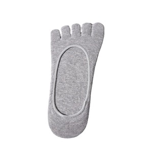 Men's Invisible Summer Silicone Business Toe Socks Solid Color Low-Top Summer Sweat-Absorbing Breathable Five-Finger Socks Boat Socks