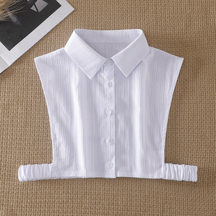 Fake Collar Women's Sweater Decorative Lace Vertical Collar Half-body Doll Collar Autumn Winter Spring Base Jacquard Cotton Shirt Round Neck
