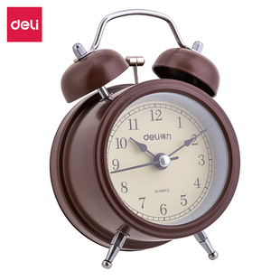 Deli alarm clock for students wake up artifact new strong wake-up mechanical alarm luminous bedside desktop clock desktop
