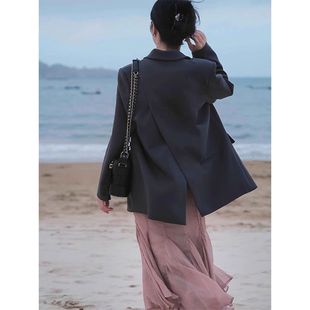 Spring Suit Jacket Women's 2025 New Korean-style Niche Design Sense Rear Split Loose Casual Small Suit