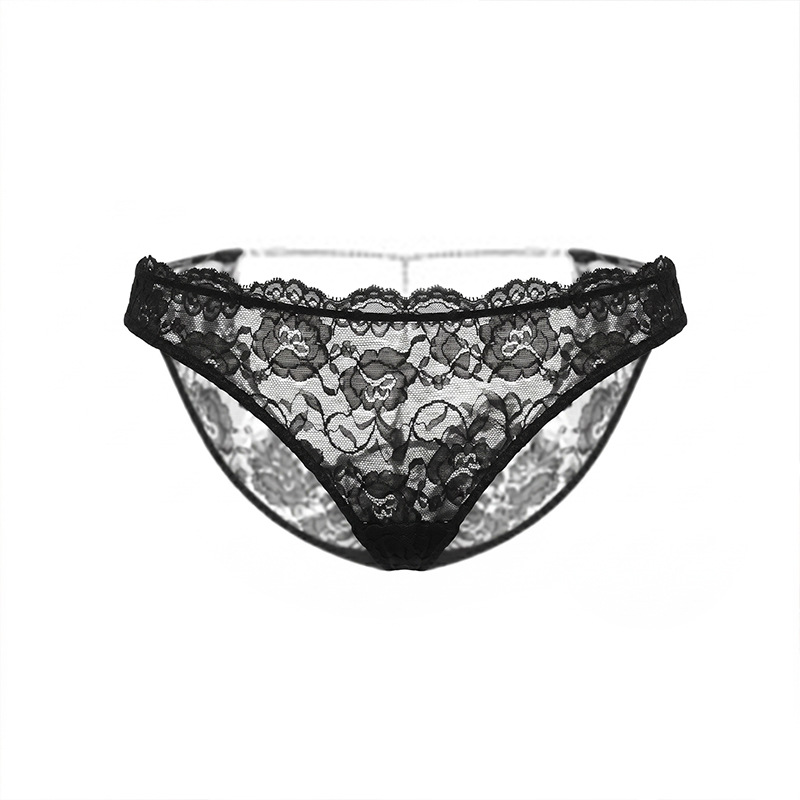 Danjiao Xiyun European and American sexy lace panties, breathable mesh triangle panties, low-waisted hot and seductive women's panties