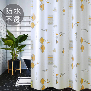 Bathroom waterproof curtain bathroom partition curtain shower curtain suit punch-free shower curtain door curtain curtain curtain