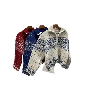 French Niche 24 Years Autumn and Winter New Vintage Phil Island Standing Collar Mohair Blend Knitted Cardigan Jacket 32081