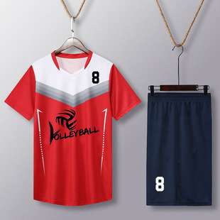 New Volleyball Clothes Team Clothes suit Men's and Women's Competition Clothes Quick-drying Air Volleyball Sports Training Short-sleeved Printing Number