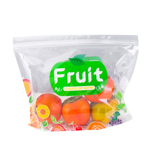 Portable fruit self-supporting self-sealing bag self-supporting bag zipper packaging bag disposable fruit preservation bag self-sealing bag