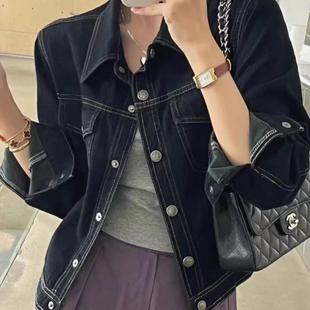 Autumn 2024 New Korean Style Fashionable All-match Loose Slimming Short Denim Jacket Women's Casual Jacket Trendy Top