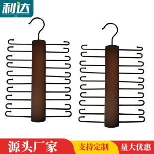 Foreign Trade Export Silk Scarf Hanging Lotus Wood Solid Wood Tie Rack High Manganese Steel Chrome Plated Silk Scarf Display Rack Export Cross-Border Export