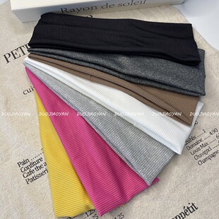 New Spring and Summer Solid Color Pit Strip Hair Band Daily Wear High-end Sense Wide-brimmed Hair Band Sports Yoga Elastic Headband