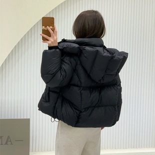 Thickened Winter Cotton-padded Jacket 2024 Popular Down Cotton-padded Jacket Loose Western-style Short Hooded Fashion Cotton-padded Jacket