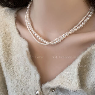 Authentic Shijia Pearl Yuanbao Button Necklace Women's Light Luxury Niche High-end Design Collarbone Chain Simple Elegant Hair