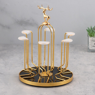 Creative Fawn Water Cup Holder Water Cup Shelf Cup Storage Household Japanese-style Cup Holder Rotatable Round Cup Holder