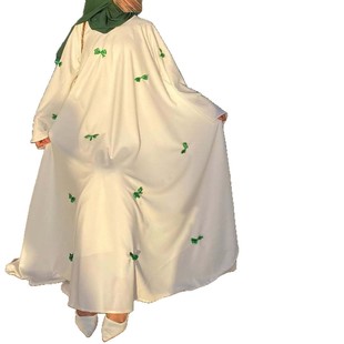 Внешняя торговля abaya мусульманская женская одежда Сладкая элегантная свободная расклешенная рукава платье с бантом на Ближнем Востоке