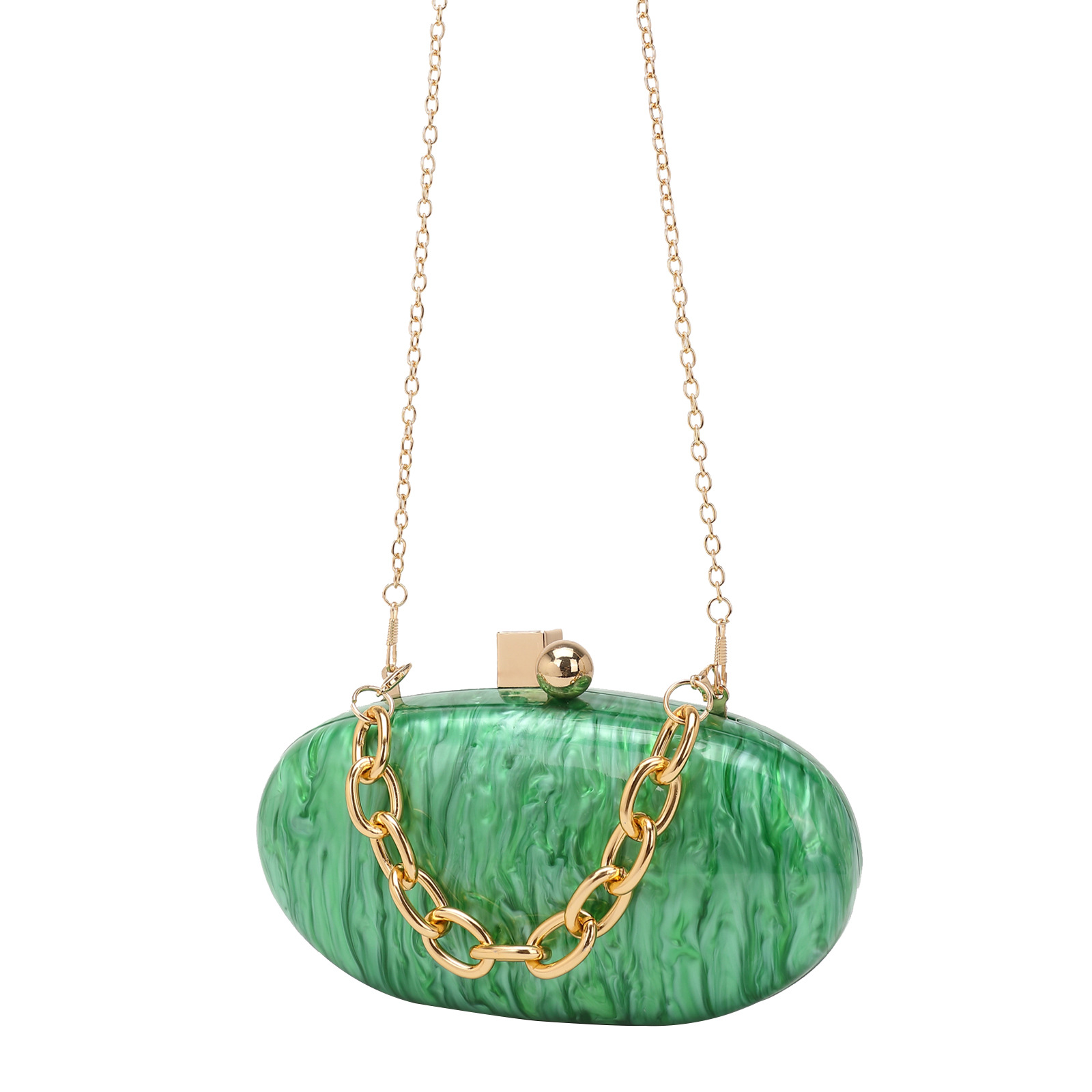 New cross-border women's acrylic evening bag, elegant and sophisticated wristlet, chain shoulder bag, evening party bag.