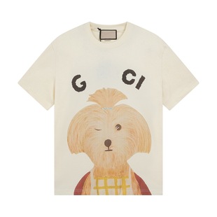 Foreign trade. High Version G Family T-Shirt 2025 Spring and Summer New Fashion Pattern Printed Ancient Family Short Sleeve T-Shirt for Men and Women