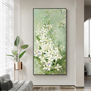 Green Plant Flowers Entrance Entrance Decorative Painting Texture Corridor Hanging Painting Nordic Wind Entrance Door Opposition Wall Mural