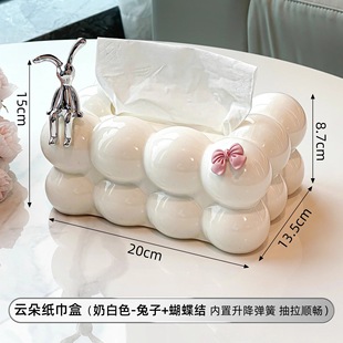 European Style Cream Style Cotton Candy Plastic Tissue Box Living Room Dining Table Napkin Paper Box Desktop Ornaments Decorations
