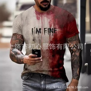 2024 New I AM FINE Art Graffiti Red Hoodie Foreign Trade New Hot Hoodie
