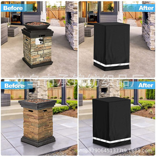 Baking Oven Cover Fire Pit Cover Courtyard Fire Pit Furnace Waterproof Cover Garden Fiberpot Sunshade Cover Dust-proof Square Fiberpot Cover