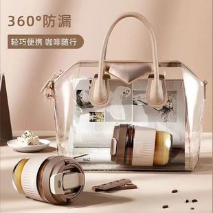 ins High-value Anti-scalding Glass Suction Cup Summer Girls Cute Simple Double Drinking Cup Gift Coffee Cup Water Cup