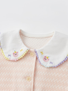 2025 Girls' Warm Air Layer Coat 3818 Baby's Spring and Autumn Cotton Top Western-style Autumn Outfit Trendy Cardigan