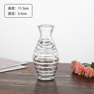 European-style Retro Light Luxury Embossed Glass Small Vase Transparent Water-raised Vase Home Decoration Mini Vase Flower Vase