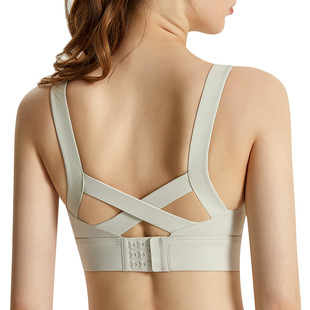 [Customized] High-Intensity Sports Bra One-Piece Sports Vest Outer Wear Shock-Proof Back-Beautiful Yoga Bra for Women Summer