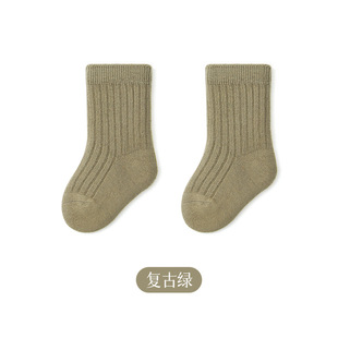 Children's socks pure cotton spring and autumn boys' socks girls' mid-calf socks baby socks baby cotton socks autumn and winter thin