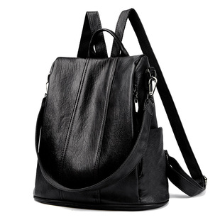 New Anti-theft Leather Backpack Retro Women's Fashion High-end Sense South Korea Backpack Simple All-match Large Capacity