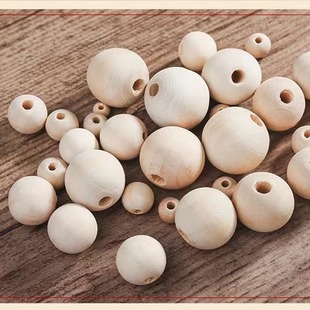 Factory Direct Sales Wooden Beads Wood Colorful Square Lotus Wood Beads Colorfulful Round Beads DIY Punched Wooden Beads Loose Beads Wholesale