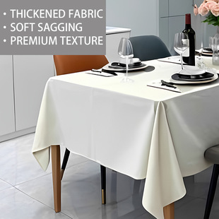 Cross-border Light Luxury High-end White Large Rectangular Polyester Tablecloth Outdoor Wedding Hotel Meeting Room Tablecloth Generation