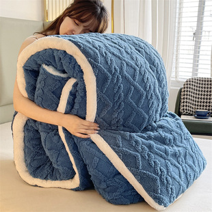 Tower Fleece Quilt Winter Quilt Thickened Tower Fleece Quilt Double-sided Fleece Bedding Student Dormitory Warm Quilt Core fleece-lined