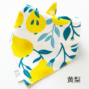 Baby bib baby triangle cotton double-layer snap button newborn bib children's anti-spitting milk scarf