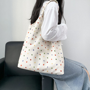 Retro Instagram Style Poster All-match Casual Tote Bag Women's Large Capacity Shoulder Bag College Students Class Canvas Bag