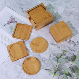 Rosewood acacia wood bamboo insulation mat coaster black walnut round square solid wood coaster kung fu tea coaster