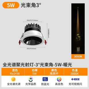 Small angle spotlight embedded entrance 3 degree 15 degree beam tea room dining table atmosphere museum led wall washing