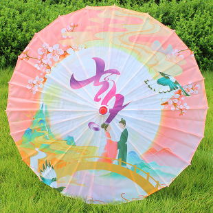 Oiled paper umbrella dance performance umbrella printing umbrella dance cheongsam catwalk rain-proof wedding decoration Hanfu decorative umbrella