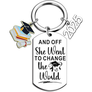 Class Of 2025 Graduation Gift Cross-border Military Brand Stainless Steel Keychain Doctor Cap Accessories School Gift