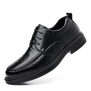 Leather shoes men's 2024 British business dress men's leather shoes casual increased 8CM wedding groom shoes a generation of hair